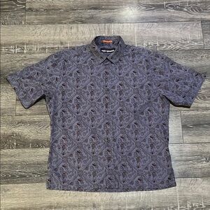 Reyn Spooner Hawaiian blue button down shirt size large